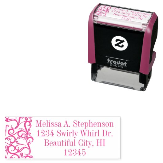 スワかわいらしールカスタム差出人住所スタンプ セルフインキングスタンプ (インサイチュ)