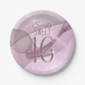 スワきらめくールズSweet sixteenオーキッドピンクID652 ペーパープレート (正面)