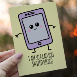 スワイプおもしろい右かわいい電話バレンタインデー シーズンカード