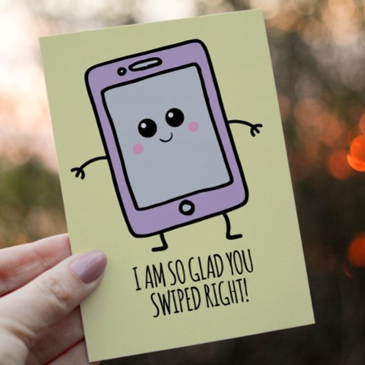 スワイプおもしろい右かわいい電話バレンタインデー シーズンカード