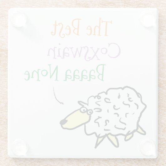 スワインのガラスのコースターのための羊のデザイン ガラスコースター (裏面)