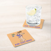 スワインのスーツの女性、追加文字、コースター スクエアペーパーコースター (インサイチュ)