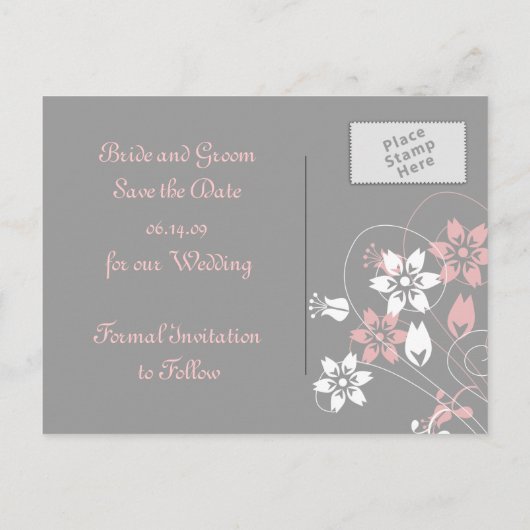 スワエレガントールと花は日付はがきを保存する 案内ポストカード (裏面)