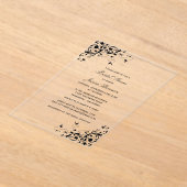 スワエレガントールズブラック&ホワイトブライダルシャワー アクリル招待状 (レイダウン)