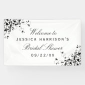 スワエレガントールズブラック&ホワイトブライダルシャワー 横断幕 (横)