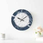 スワエレガントールズブルーティール（緑がかった色） ラージ壁時計 (ホーム)