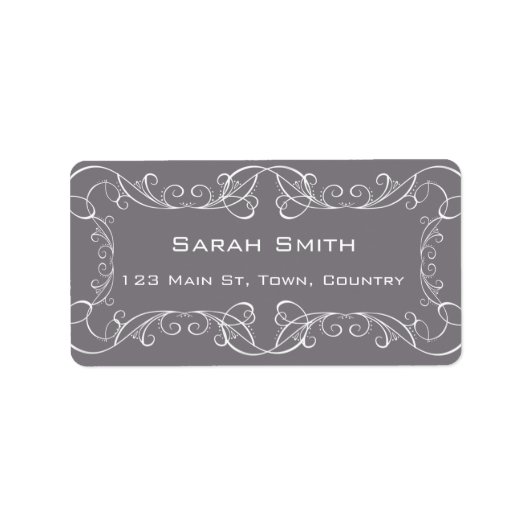 スワエレガントール結婚のRSVPラベル ラベル (正面)