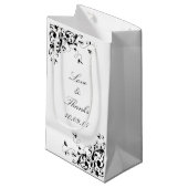 スワエレガントール黒と白結婚の スモールペーパーバッグ (正面アングル)