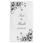 スワエレガントール黒と白結婚の スモールペーパーバッグ (正面)