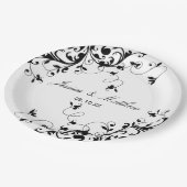 スワエレガントール黒と白結婚の ペーパープレート (アングル)