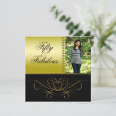 スワエレガントール&ダイヤモンド素晴らしい50写真女性 招待状 (スタンド正面)