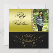 スワエレガントール&ダイヤモンド素晴らしい50写真女性 招待状 (正面)