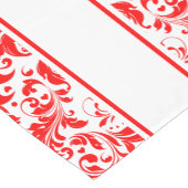 スワエレガントー赤と白ルとストライプ ショートテーブルランナー (コーナー)