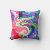 スワカラフルーズ抽象芸術流動的アート クッション (正面)