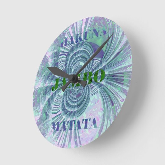 スワガジャンボハクナマタタケニアキリンサファリウ ラウンド壁時計 (傾斜)