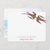 スワキスをするローズ・春の花結婚ズ・シックの写真 サンキューカード (正面/裏面)