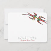 スワキスをするローズ・春の花結婚ズ・シックの写真 サンキューカード (正面)