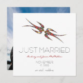 スワキスをするローズ&春の花結婚写真 案内状 (正面/裏面)