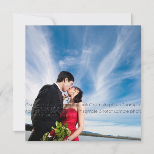 スワキスをするローズ&春の花結婚写真 案内状 (裏面)