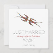 スワキスをするローズ&春の花結婚写真 案内状 (正面)