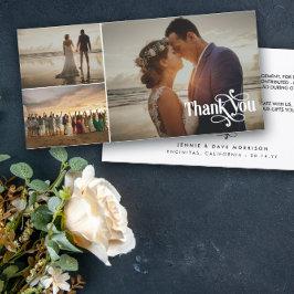 スワシーレトロフォント結婚3の写真ありがとう サンキューカード