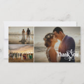 スワシーレトロフォント結婚3の写真ありがとう サンキューカード (正面)