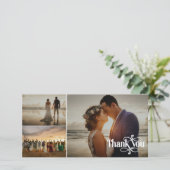 スワシーレトロフォント結婚3の写真ありがとう サンキューカード (スタンド正面)