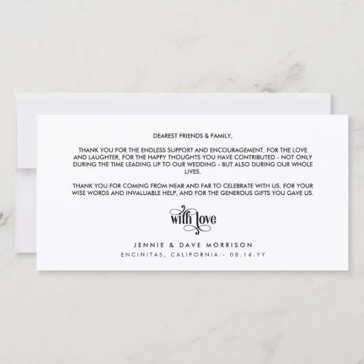 スワシーレトロフォント結婚3の写真ありがとう サンキューカード (裏面)