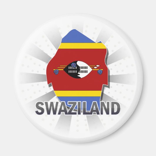 スワジランド国旗の地図2.0 マグネット (正面)