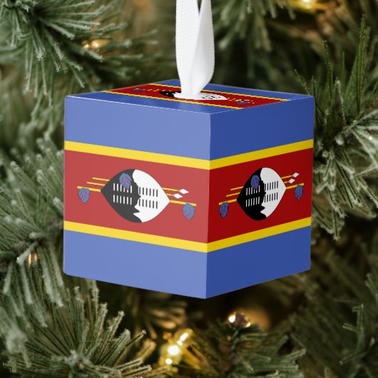 スワジランド国旗 キューブオーナメント (ツリー)