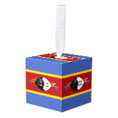 スワジランド国旗 キューブオーナメント (正面アングル)