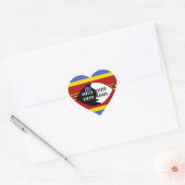 スワジランド国旗 ハートシール (封筒)