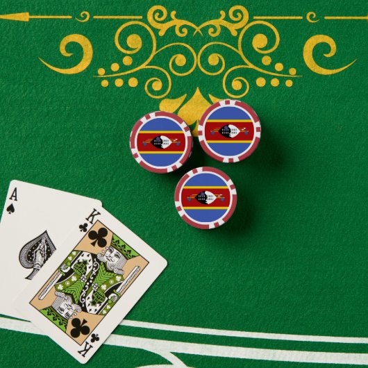 スワジランド国旗 ポーカーチップ (ポーカーテーブル (スタック))