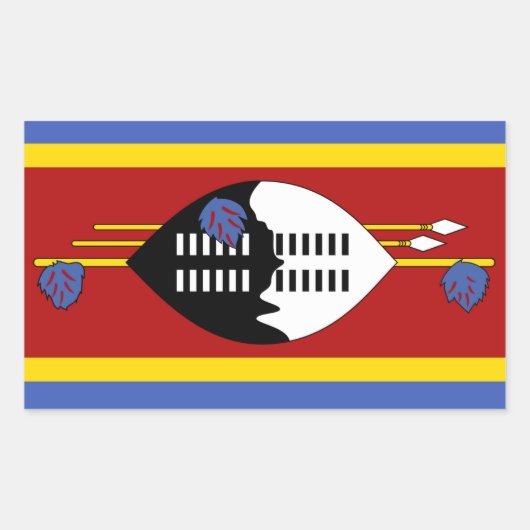 スワジランド国旗 長方形シール (正面)