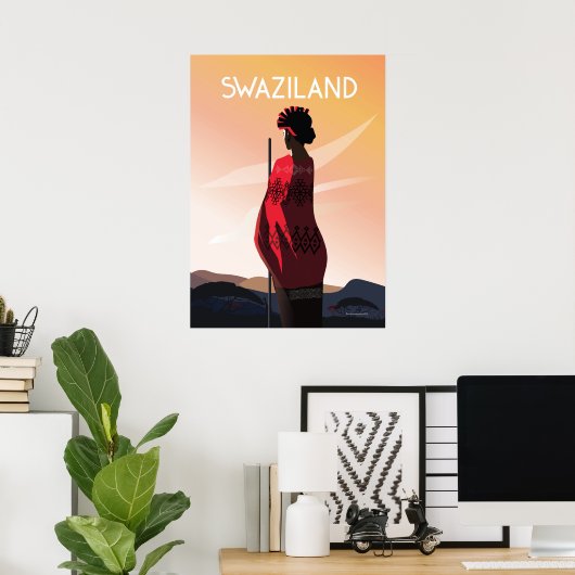 スワジランド・アフリカ旅行ポスター風景自然 ポスター (ホームオフィス)
