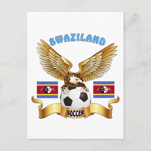 スワジランド サッカー デザイン ポストカード (正面)