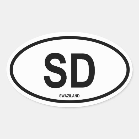 スワジランド「SD」 楕円形シール (正面)