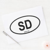 スワジランド「SD」 楕円形シール (封筒)