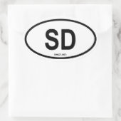 スワジランド「SD」 楕円形シール (バッグ)