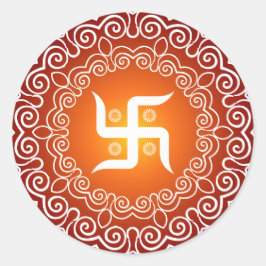 スワスティカ装飾デザイン ラウンドシール