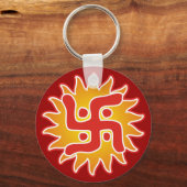 スワスティカ:インディアン伝統的記号 キーホルダー (正面)