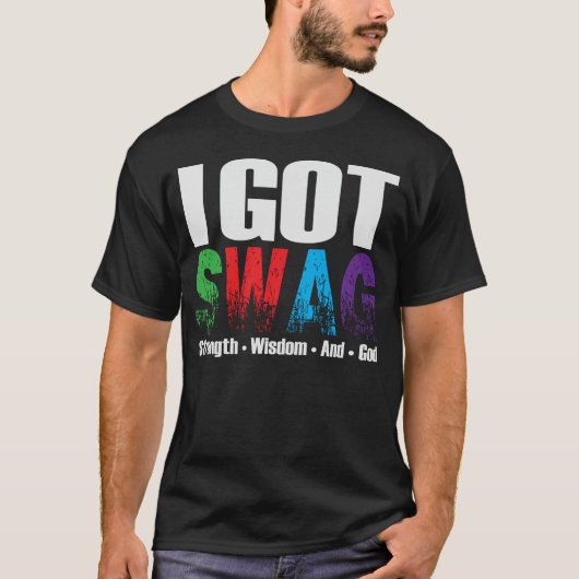 スワッグの黒いTシャツ Tシャツ (正面)