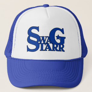 スワッグのStarrの青および白い帽子 キャップ