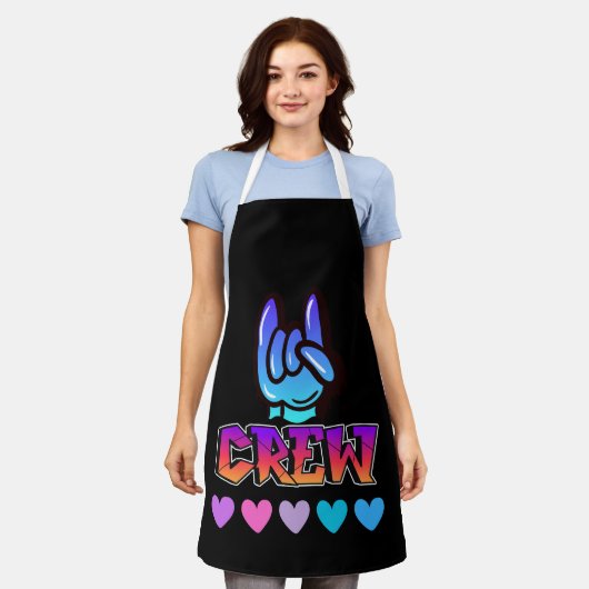 スワッグタイポグラフィ エプロン (着用した状態)