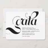 スワッグモダンミニマリストガラ 招待状 (正面)