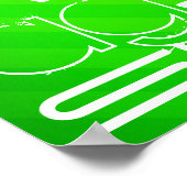 スワッグ;ネオン緑ストライプ色 ポスター (角)