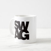 スワッグ-黒 コーヒーマグカップ (正面左)
