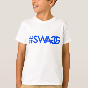 スワッグHashtag (青い) Tシャツ
