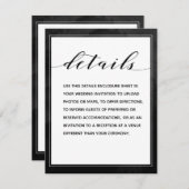 スワッシュ書道ブラック詳細囲いシート エンクロージャーカード (正面/裏面)