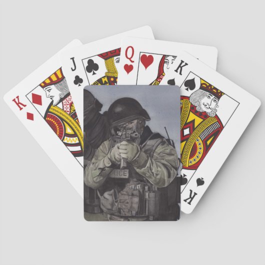 スワット・チームが数え遊るポーカーカード トランプ (裏面)